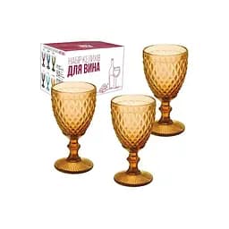 Набір келихів S&T Аргайл Бурштин для вина 240 мл 6 шт. (9444)