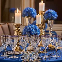 Набір бокалів для вина TS Kitchen із золотою облямівкою 6 штук по 250 мл, синій HP549