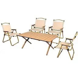 Набір розкладних туристичних меблів стіл для пікніка 90 см з стільцями 4 шт. Kermit