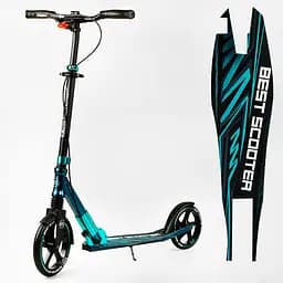 Самокат Best Scooter складаний Від 3 до 16 років Чорно-бірюзовий 000231301 - мініатюра 2