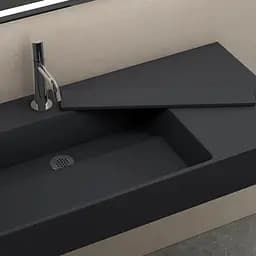 Умивальник Rea Archi 90 black matt накладний підвісний REA-U4304, Чорний матовий - мініатюра 5