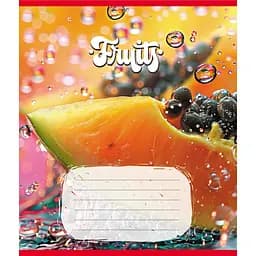 Зошит учнівський "Фрукти" Leader 012-500028K-5 в клітинку, 12 аркушів (959050)