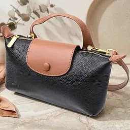 Стильна сумка жіноча з цікавим клапаном з натуральної шкіри Vintage 22252 чорна - мініатюра 10