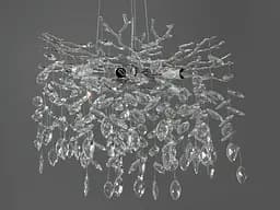 Граційна підвісна кришталева люстра "Гліцинія", 6 ламп, хром