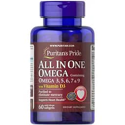 Омега Комплекс Puritan's Pride All In One Omega 60 капсул