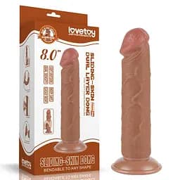 Фалоімітатор 8 SLIDING SKIN DUAL LAYER DONG BROWN LOVETOYS 66-LV317306 102667