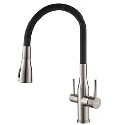 Смеситель для кухни на две воды Koer KI-72024-07 KR5013 Графит