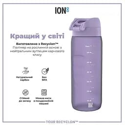 Пляшка для води ION8 750 мл (ЕКО пляшка) BPA Free Light Purple (I8RF750PERI) - мініатюра 6