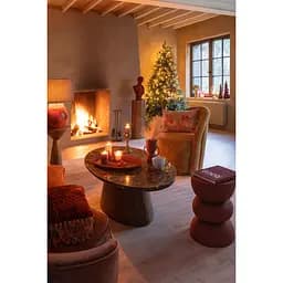 Кавовий столик J-line металевий фігурної форми 44 см помаранчевий (47298)