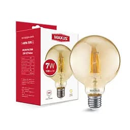Лампа світлодіодна філаментна Maxus G95 FM 7W 2700K 220V E27 Golden