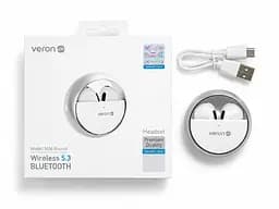 Бездротові навушники Veron M06 Round TWS Bluetooth з кейсом - мініатюра 4