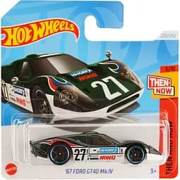 Базова машинка Hot Wheels Than And Now 67 Ford GT40 Mk.IV чорна з білим (5785)   