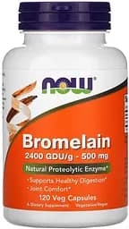 Натуральна добавка NOW Bromelain 500 mg, 120 вегакапсул