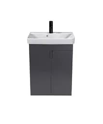 Тумба Мойдодир Simple Graphite 55-U з умивальником River 55 графітова універсальна Графіт - мініатюра 5