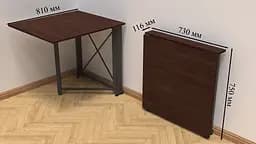 Стіл-книга трансформер Оріон 1 Ferrum-decor 750x810x730 Чорний метал ДСП Венге Магія 16 мм (FRD-105426) - мініатюра 6