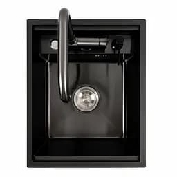 Кухонна мийка CM 40x50 прихована PVD чорна Platinum Handmade, Чорний - мініатюра 6