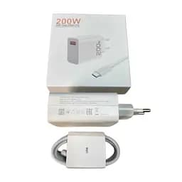 Зарядний пристрій 200W Xiaomi з кабелем USB-Type C Швидка зарядка QC/PD для смартфонів і ноутбуків - мініатюра 4