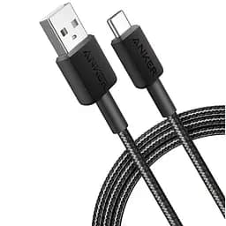 Кабель Anker 322 USB-A - USB-C 1.8 м, Black (A81H6G11) - мініатюра 2