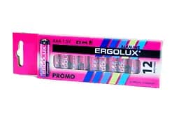 Батарейка ALKALINE "минипальчик" ААА LR03 ERGOLUX PROMO Упаковка 12 шт