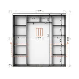 Шафа-купе Idea серія 7 210 x 45 x 210 см Венге темний - мініатюра 2