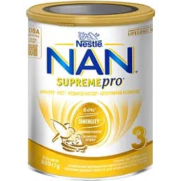 Уцінка. Суха суміш NAN 3 Supreme Pro з 6 олігосахаридами та подвійним пробіотиком для харчування дітей від 12 місяців 800 г 