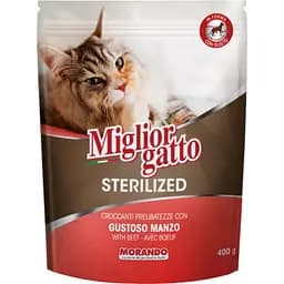 Сухой корм для стерилизованных кошек Migliorgatto Sterilized с говядиной 400 г