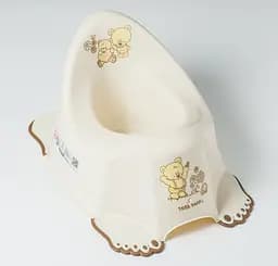 Детский горшок Медведики с противоскользящей резинкой и музыкой Кремовый