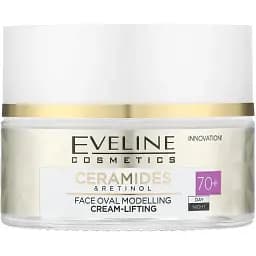 Крем-ліфтинг Eveline Ceramides & Retinol для моделювання овалу обличчя70+ 50 мл