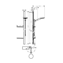 Душовий набір Hansgrohe Raindance Select S 120/150 см 3Jet White/Chrome 27646400, Хром - мініатюра 2