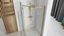 Душова кабіна Rea Diamond 90x90 gold REA-K4904, Золотий, Універсальна, прозорий - мініатюра 2