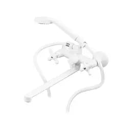 Смеситель для ванны с лейкой Plamix Pablo -140 Euro SET white PM0670 Белый