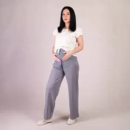 Вільні жіночі штани для вагітних двонитка розмір 58/60 (5XL/6XL) Tiana Сірий - мініатюра 2