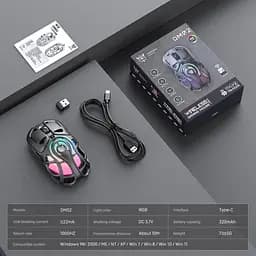 Комп'ютерна мишка Onikuma бездротова ігрова DM-02 Pro з 3 режими підключення Bluetooth / 2.4G / Type-C акумуляторна RGB підсвітка для ПК - мініатюра 8