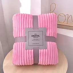 Плед-покривало шарпей рожевий у смужку 2см 200х220 см (00075)