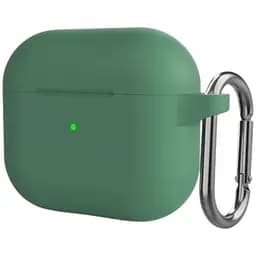 Чехол с карабином CasePro Protective Silicone Case для AirPods 3 Pine Needlee Green