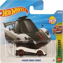 Базова машинка Hot Wheels Exoticars Pagani Zonda Cinque чорно-біла (5785) JJH34-N52
