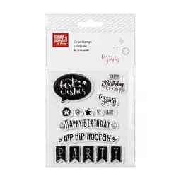 Набор акриловых штампов Celebrate 1×1 см - 5×3,5 см 15 шт Knorr Prandell