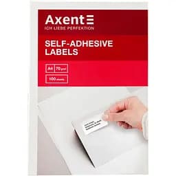 Етикетки з клейким шаром Axent 2463-A 100 аркушів A4 105x37 мм