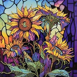 Алмазна мозаїка Strateg ПРЕМІУМ Дивовижні соняшники розміром 30х30 не повна викладка (DEEX16307)