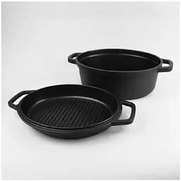 Каструля з кришкою сковорідкою гриль антипригарна Maestro MR-4132 32 см 6.4 л алюмінієвий