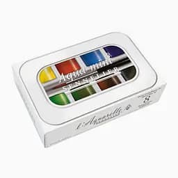 Набір акварельних фарб Sennelier Aqua-mini, 8 кольорів, кювета +1 пензлик
