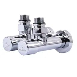 Кран вентильний кутовий з американкою Solomon Lux 1/2″ chrom 7777 (2шт. комплект) 000017504