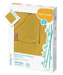 Дитяча ковдра BabyOno бамбукове з бахромою 100х75 см жовта (546/03) - мініатюра 2