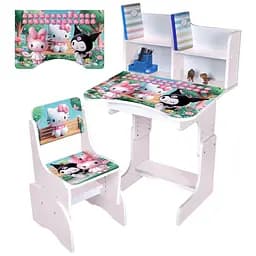 Дитяча парта Bambi N 2071-19B-7 Hello Kitty з англ. абеткою та стільчиком сакура