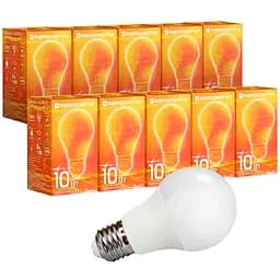 Набір світлодіодних ламп Євросвітло 10 Вт 4200 К A-10-4200-27 Е 27, 10 шт. (58941)