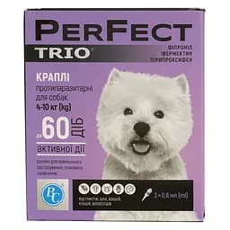 Краплі для собак Ветсинтез PerFect Trio 4-10 кг 0.8 мл 3 шт. - мініатюра 2
