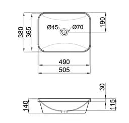 Раковина Qtap Scorpio без донного клапана QT1411K490WN - мініатюра 5
