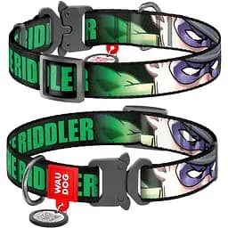 Нашийник для собак Waudog Nylon нейлоновий c QR паспортом, малюнок Загадник, металева пряжка-фастекс, XL, Ш 25 мм, Д 35-58 см