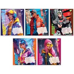 Набір зошитів Yes Street wear А5 в клітинку 36 аркушів 15 шт. (767071)
