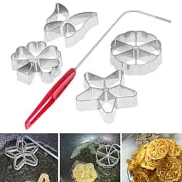 Формочки для хвороста хрустиков вафельного печенья из жидкого теста с бабочкой 4 шт. в наборе (толщина 1.8 см), Kitchen Master Серый 86769